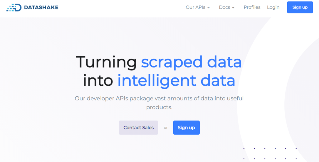 Datashake screenshot