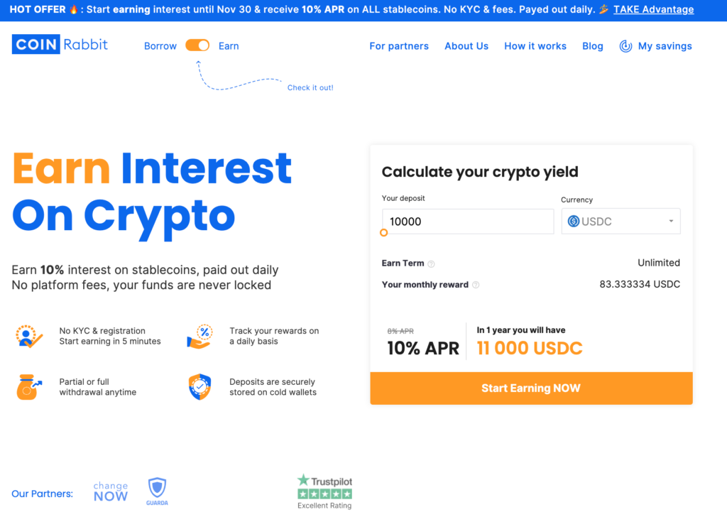 CoinRabbit earn interest on crypto. thinkmaverick