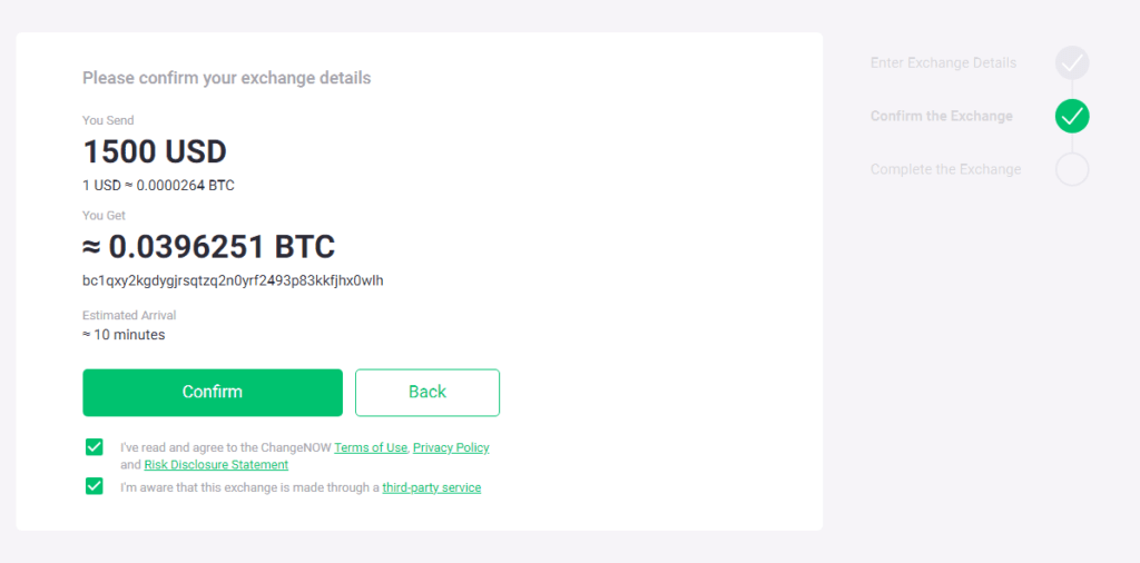 how to buy crypto on ChangeNOW