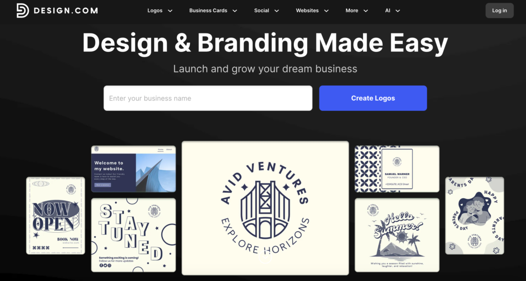 Design.com AI logo maker. thinkmaverick